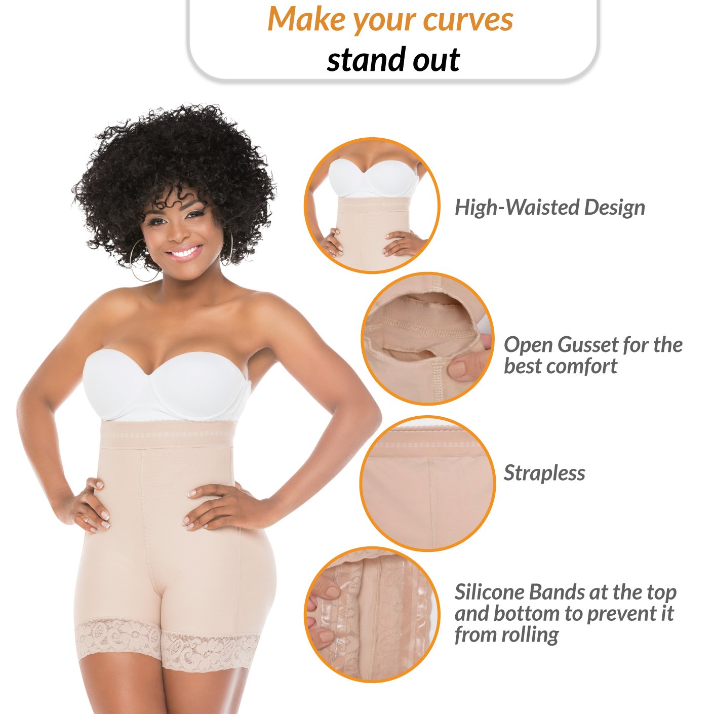 Buy Salome 218 High Waist Compression Shapewear Tummy Control BBL Shorts  Fajas Colombianas para Mujer Levanta Cola Online at desertcartSeychelles