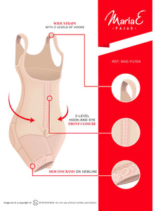 Fajas MariaE FU104 | Postsurgical Body Shaper for Daily Use | Open Bust & Mid-thigh - Pal Negocio